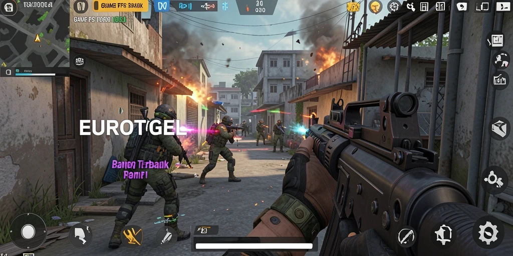 Tampilan menarik gameplay FPS EUROTOGEL dengan aksi menembak yang intens.