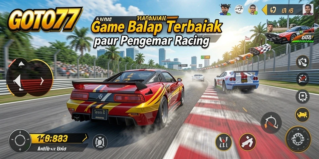 Screenshot dari gameplay balap intens di GOTO77.