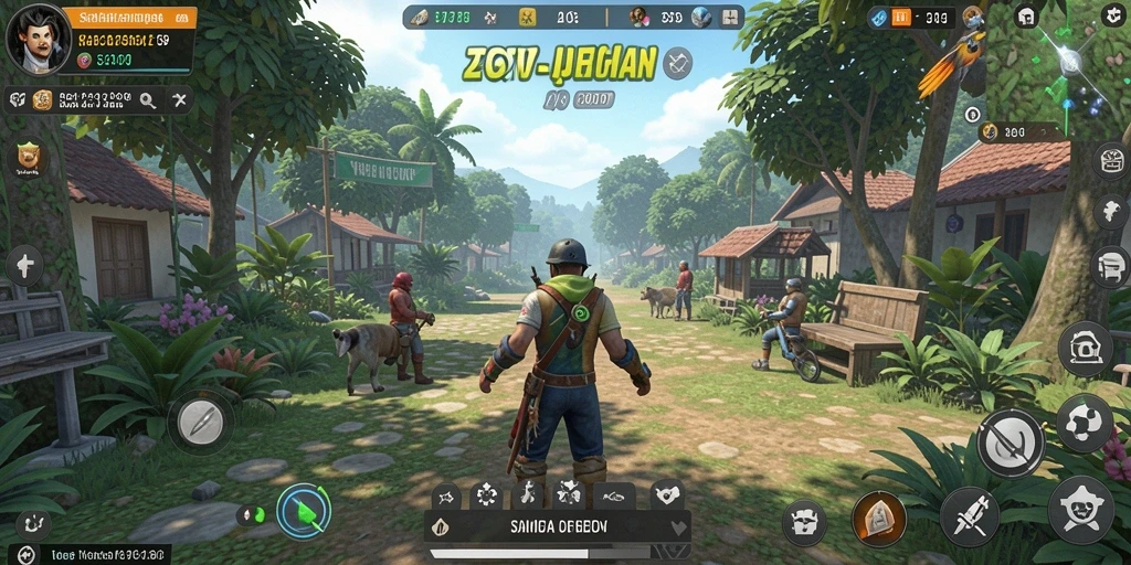 Screenshot menunjukkan gameplay menarik dari L777 dengan berbagai interaksi karakter.