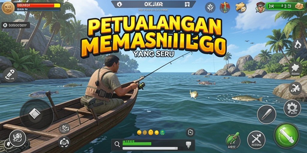 Tampilan menarik dari gameplay memancing di OKJK.